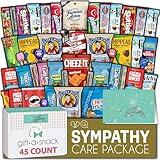 Gift A Snack - Sympathy Snack Box Care Package + Greeting Card (45 Count) Condolence for Loss of Loved One, Dog Pet Cat Memorial Sweet Treats Gift Basket - Cravy Food Assortments & Variety Gifts