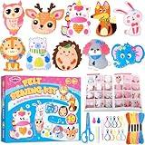 Funtopia Sewing Kit for Kids, 10 Easy DIY Projects of Stuffed Animal with Guiding Book, Beginners Sewing Toys and Birthday Gift for Girls Boys, Felt Arts and Crafts for Kids Ages 5-8 8-12