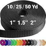 TECEUM 1 Inch Webbing – Black – 50 Yards – 1” Webbing for Climbing Outdoors Indoors Crafting DIY nw