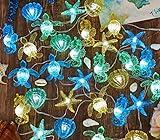 Ocean Themed String Lights Marine Life Night Light Beach Décor Sea Turtle Seahorse Starfish Clam Decorative Lights Battery Operated USB Plug in 30LED 10ft Christmas Tree Ornaments Holiday Bedroom
