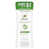 Dove Advanced Care Anti Deo Stick Cool Essentials Twin Pack for helping your skin barrier repair after shaving 72 h odor control and all-day sweat protection with Pro Ceramide Technology 2.6 oz