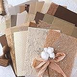 30Pcs Unique Handmade Textured Scrapbook Paper&Mesh Fabric set - A5 sheet Craft Mulberry Special Rice Paper Mix for Scrapbooking Junk Journaling Supplies Card Collage DIY Materials, 5.8x8.2 inches