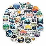 BulbaCraft 100 Pcs Mountain Stickers for Water Bottle, Outdoor Stickers, Camping Decals, Nature Decals, Party Supplies Camping Theme, Gifts for Women & Men