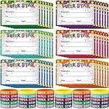 Eaasty 60 Pcs Marquee You're a Star Student Certificates Preschool Award Card Super Star Happy Birthday Wristband Award Recognition Positive Behavior of The Week Certificate for Kid(Super Star)