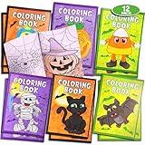 Srenta Halloween Coloring Book Party Favors, 12 Pack Mini Halloween Coloring Books for Kids, 5" x 7" Halloween Coloring Books Bulk, Halloween Party Favors, Trick or Treat Goodie Bags Stuffers