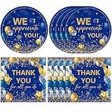 DURYGEN 40PCS Thank You Party Decorations We Appreciate You Paper Plates and Napkins Thank You for All You Do Disposable Tableware for Teacher Doctors Nurse Volunteer Appreciation Week Party Decor