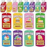 Dansydaisy 32 Pcs Student Reading Incentives Acrylic Super Star Reading Award Tags with Chains Recognition Tag Education Awards Prizes Bulk for School Classroom Reward Teacher Supplies, 8 Styles