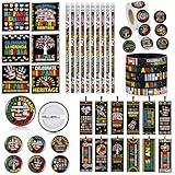 Motipuns 30 Set/780 Pcs Hispanic Heritage Month Party Favor Accessory Latin American Pencil Notebook Rubber Wristband Badge Button Pin Stickers for Hispanic Heritage Month Events Celebration Supplies