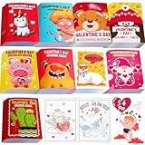 90shine 54PCS Valentine's Day Coloring Books for Kids Bulk - Valentines Classroom School Party Favors Gifts Holiday Class Activity Supplies