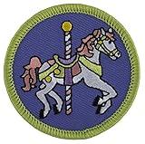 Carousel Horse Patch - 2" Diameter Round Embroidered Patch