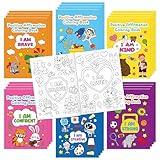 Dvbonike 24Pcs Positive Affirmation Coloring Books - Promote Confidence DIY Color-in Pages Booklet Bulk Drawing Motivational Stress Relieving Party Supplies for School Classroom Rewards Gift for Kids