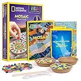 National Geographic Mosaic Arts and Crafts Kit for Kids - Mosaic Kit for Creating 3 Glass Tile Mosaic Art Projects, Includes Glass Tiles, Templates, Plaster & More, Art Supplies, Mosaic Kits for Kids