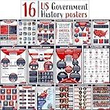 16 US Government History LARGE poster pack Charts for classrooms 12.5x18 Matt (Young N Refined)