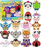 MDCGFOD 16 Pack Arts and Crafts for Kids, Toddler Crafts Animal Paper Plate Art Kit Gift for 3 4 5 6 Year Old Boys Girls DIY Kids for Birthday Party Favor Preschool Classroom Party Games