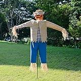 LarpGears Halloween 7.5 Feet Height Pumpkin Scary Scarecrow Ghost Decorations for Outdoor with Metal Stand Scarecrow Ghost Decor Flying Halloween Decorations for Garden and Yard