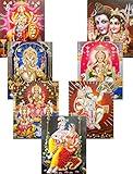 Crafts of India Wholesale Lot of 10 Hindu Gods and Goddess Glitter Posters : Size - 9x11 Inches