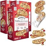 Nonni's THINaddictives Almond Thin Cookies - 3 Boxes Cranberry Almond Biscotti Cookie Thins - Almond Cookie - Sweet Crunchy & Chewy - Biscotti Individually Wrapped Cookie - Kosher Coffee Cookie 4.4 Oz
