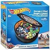 Hot Wheels Tara Toy: ZipBin Wheelie Track Pack - Unzips Into A Racetrack Mat, Holds 100 Toy Cars, Storage & Play, Circle Tire Design, Kids Ages 3+
