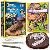 NATIONAL GEOGRAPHIC Dino Fossil Dig Kit & Dinosaur Book for Kids- Excavate a Replica Dinosaur Tooth Fossil and Study Paleontology with a Full-Color Dinosaur Activity Book for Kids (Amazon Exclusive)