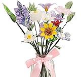 Handmade Glass Birth Month Flowers with Stems, Birth Flower Bouquet, Home Decor, Birthday Commemorative Gifts, Teachers' Day Gift, Gift for Mom & Friends