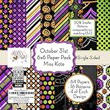 6x6 Pattern Paper Pack - October 31st - for Halloween Scrapbook Premium Specialty Paper Single-Sided 6"x6" Collection Includes 64 Sheets - 50% Smaller Patterns - by Miss Kate Cuttables