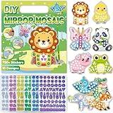 iGetooy 10 Sets DIY Mosaic Stickers for Kids, Animal Art Craft Kit with 720+ Stickers, Travel Toys for Kids, Birthday Gifts for Girls and Boys 3-8 Year Olds