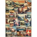 Vintage National Parks Puzzle for Adults 1000 Pieces, Travel Poster Landscape Puzzle Including Yellowstone Zion Acadia Yosemite, Nature Jigsaw Puzzles Scenery Mountain Scene