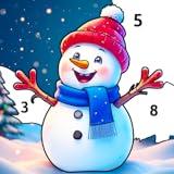 Christmas Santa Snow Coloring - Xmas Color By Number - Christmas Coloring Book