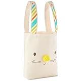 Hallmark 8"x10" Easter Canvas Tote Bag (Bunny Ears) for Easter Baskets, Egg Hunts, Spring Birthdays and More